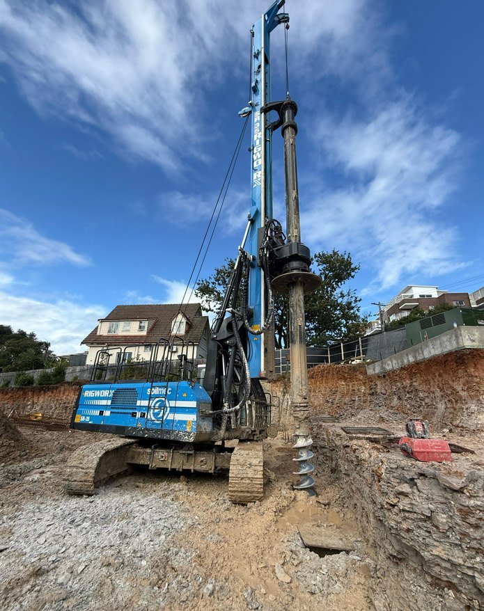 Piling rig operating at the Epping apartment development, NSW