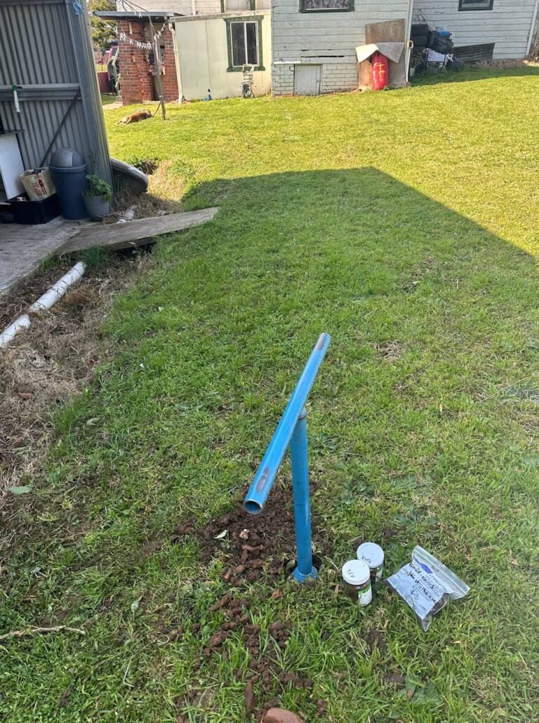 Environmental soil sampling set up during a site assessment, NSW